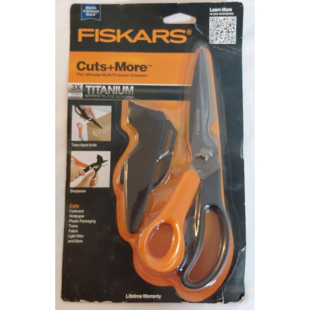 Fiskars Cuts + More Multi-Tool Scissors Sheath Sharpener 5-in-1 Titanium